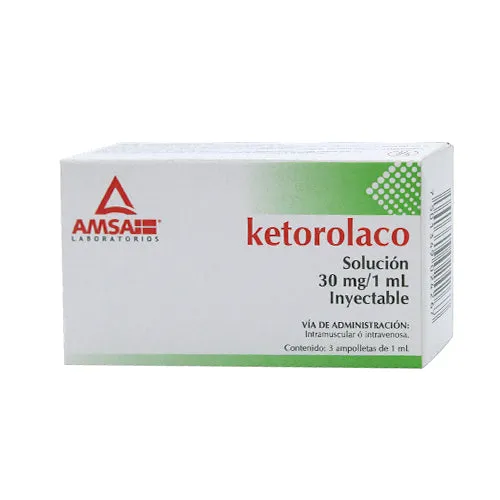 Ketorolaco 30 Mg Amp 3x1 Ml